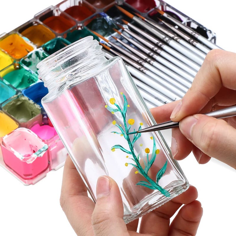 Transon Fine Detail Paint Brush Set 15pcs for Miniature Models Craft Painting Body Painting with Acrylic Gouache Watercolor Tempera and Oil Paint - Image 4