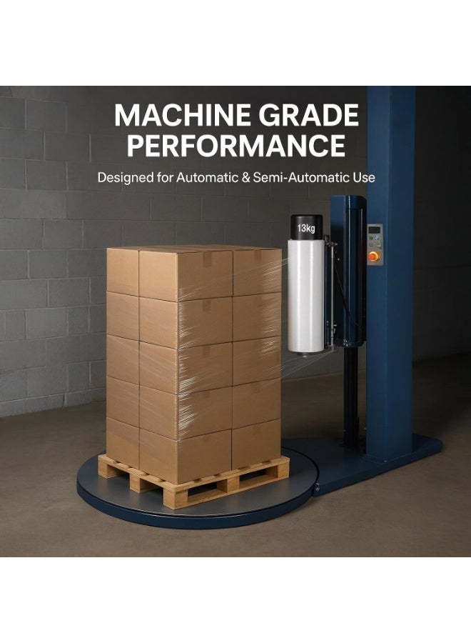 Aoura Grp DESK ESSENTIALS Machine Grade Stretch Film – 13kg Roll (1.8kg Core) | Heavy-Duty Pallet Wrap for Packaging, Shipping & Industrial Use – 23 Micron Thickness - Image 3
