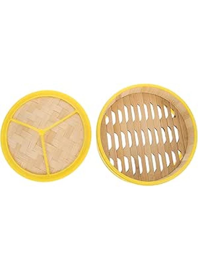 4 5 Inch Steamer Basket With Lid 2pcs Set Reusable For Dumplings Buns - Image 1