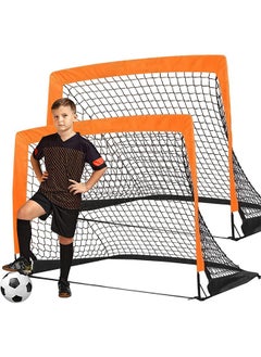 Garlo Soccer Goals, Portable Soccer Goal for Kids for Backyard, Toddler Soccer Goal Set of 2 with Carry Case, 120*90cm, 2 Pack.  - Image 1