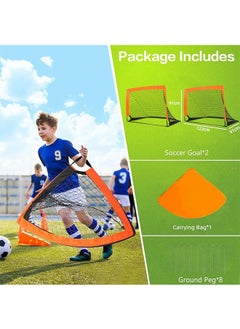 Garlo Soccer Goals, Portable Soccer Goal for Kids for Backyard, Toddler Soccer Goal Set of 2 with Carry Case, 120*90cm, 2 Pack.  - Image 2