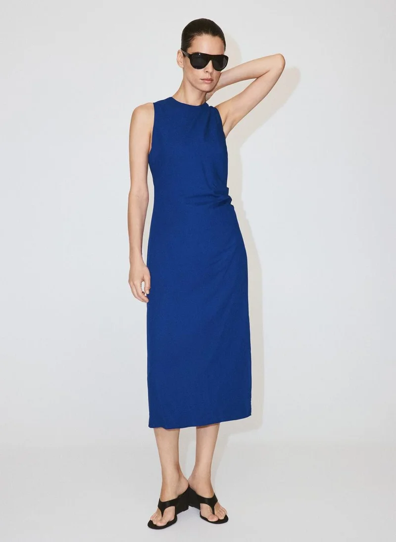 مانجو Side Ruched Dress With Tie Detail