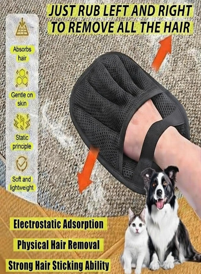 2PCS Pet Hair Removal Gloves – Upgraded Five-Finger Grooming Mitt for Dogs & Cats, Reusable Electrostatic Pet Hair Remover for Furniture, Carpet, Clothes & Car Seats - Image 4