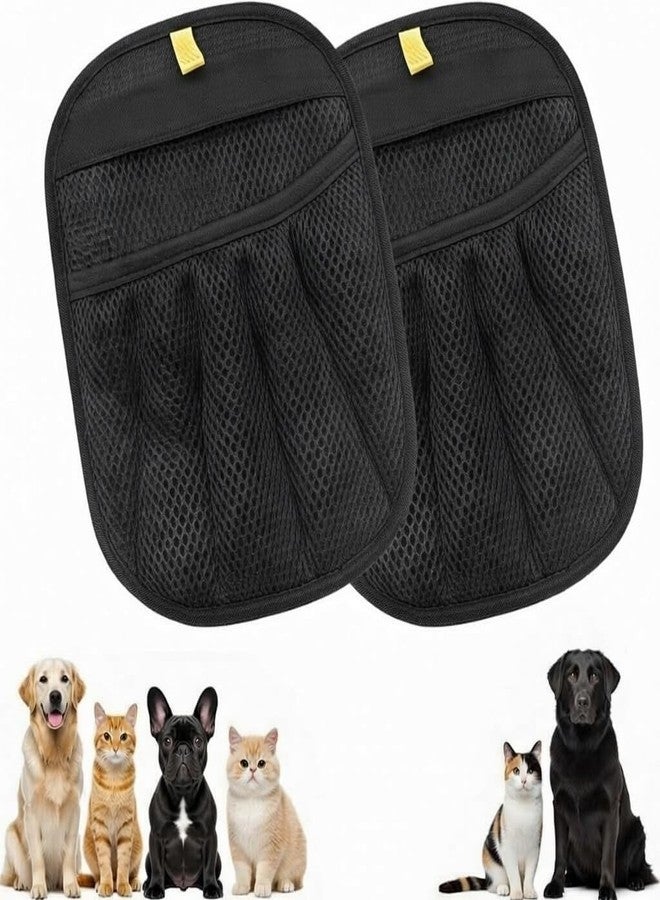 2PCS Pet Hair Removal Gloves – Upgraded Five-Finger Grooming Mitt for Dogs & Cats, Reusable Electrostatic Pet Hair Remover for Furniture, Carpet, Clothes & Car Seats - Image 1