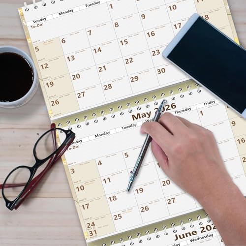 STRIVE ZEN 2026 2027 3-Month Wall Calendar by StriveZen, Move-a-Page, 11 x 26 Inches, Large, Vertical, Wire bound, January 26 - December 27, Use as Three Separate Calendars - Image 3