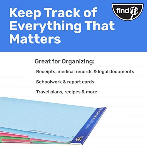 Find It File Folder Notepad - Pack of 12-9.5 x 12.5 Inch Notebook Organizer Folders for Filing, Document, and Clipboard Organization - Assorted Colors - Image 5