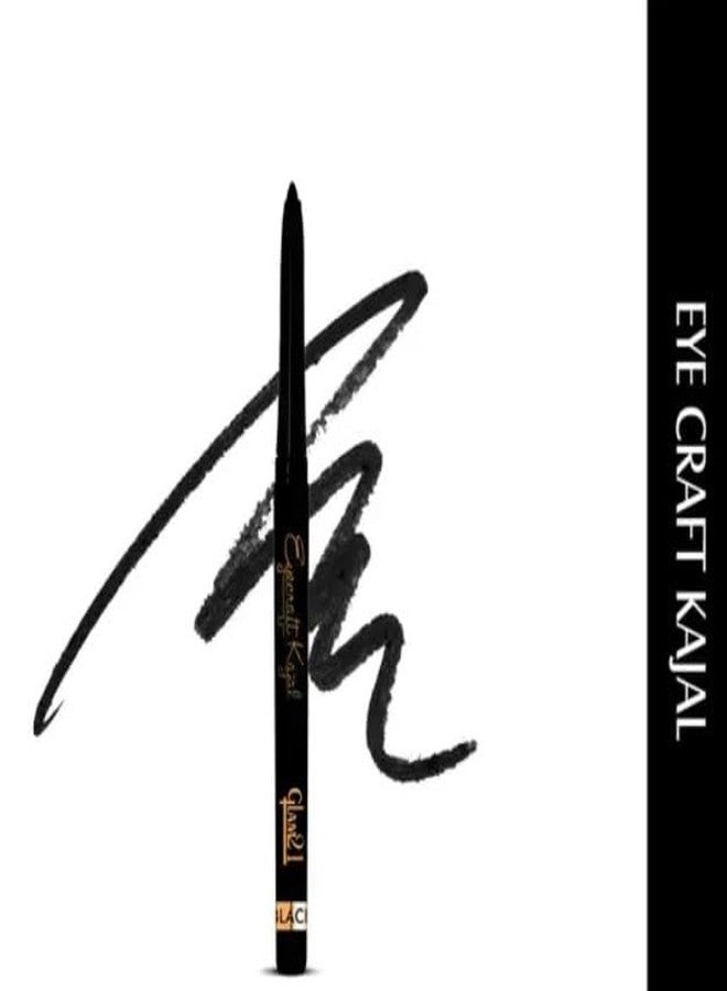 Glam 21 Glam21 Eyecraft Kajal Eyeliner Pencil | Long-Lasting Matte Finish, Super Black, Smudgeproof & Waterproof | 0.25gm - Image 2