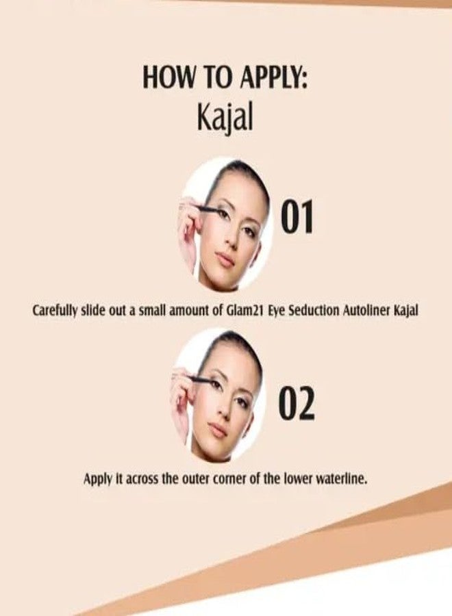 Glam 21 Glam21 Eyecraft Kajal Eyeliner Pencil | Long-Lasting Matte Finish, Super Black, Smudgeproof & Waterproof | 0.25gm - Image 5