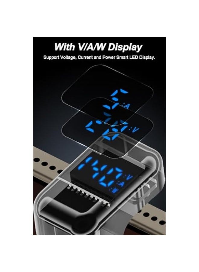 Generic - USB C Adapter with Digital Display, 180 Degree Male to Female Connector for Switch, iPhone, iPad, MacBook - Smart LED Display Support Voltage, Current, Power - Pack of 2 - Image 1
