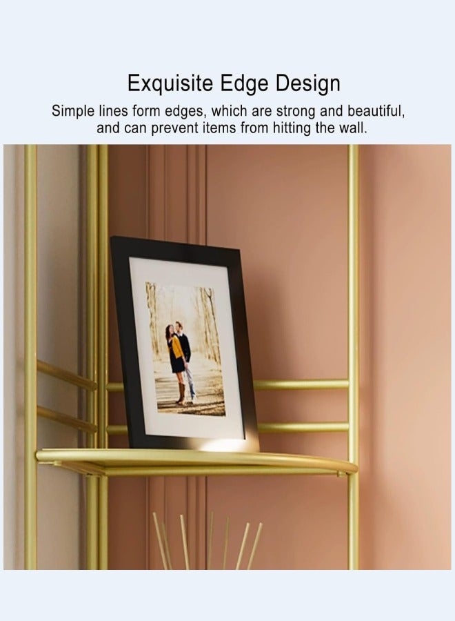 C&C Home 5 Tier Corner Shelf Metal Display Rack Bookshelf for Kitchen Living Room Bedroom 160*30*30cm - Image 3