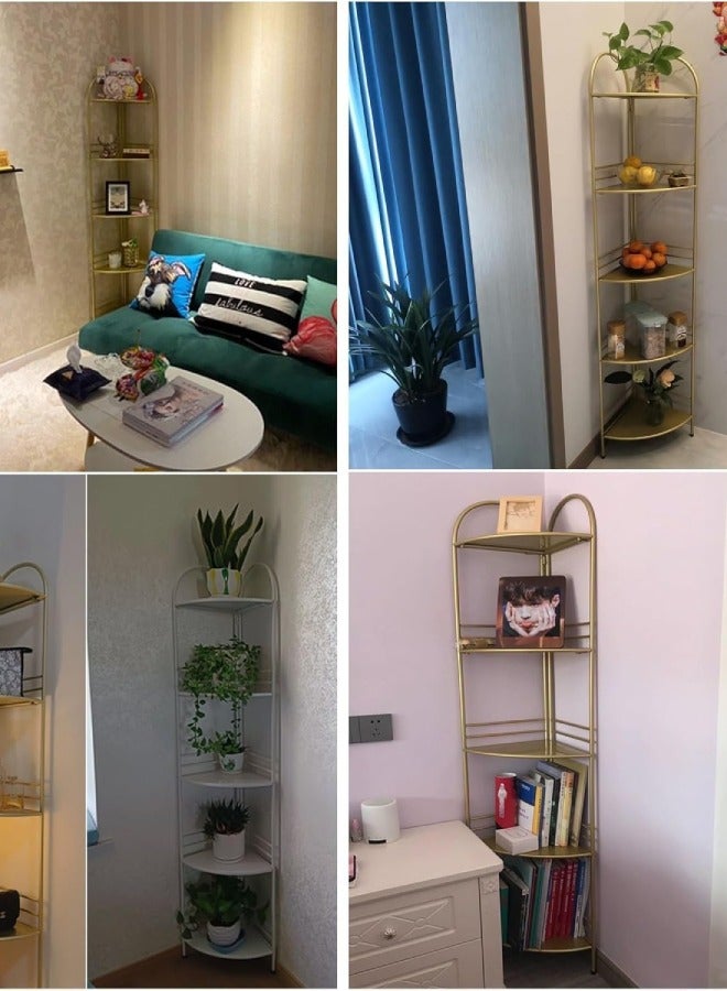 C&C Home 5 Tier Corner Shelf Metal Display Rack Bookshelf for Kitchen Living Room Bedroom 160*30*30cm - Image 5
