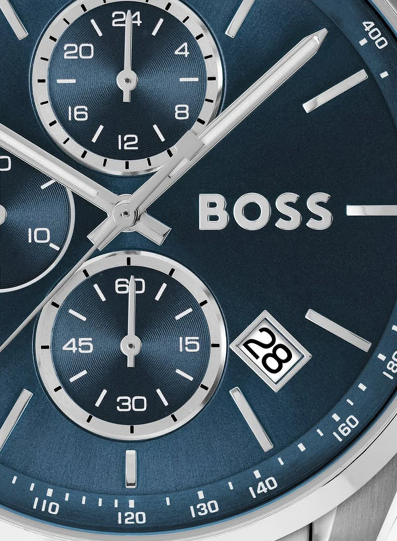 BOSS  Calendar Grand Prix 44 Collection Chronograph Quartz Watch For Men With Silver Stainless Steel Bracelet - 1514226 for Men | Best Price UAE