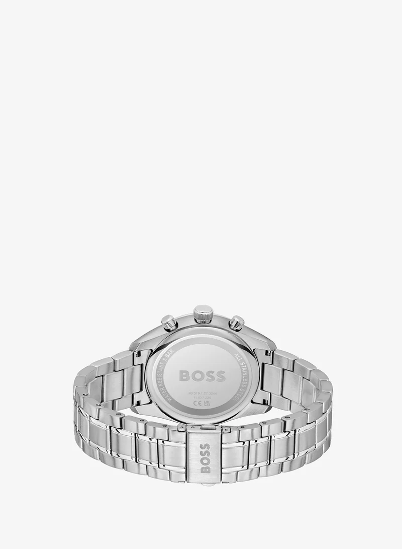 BOSS  Calendar Grand Prix 44 Collection Chronograph Quartz Watch For Men With Silver Stainless Steel Bracelet - 1514226 for Men | Best Price UAE