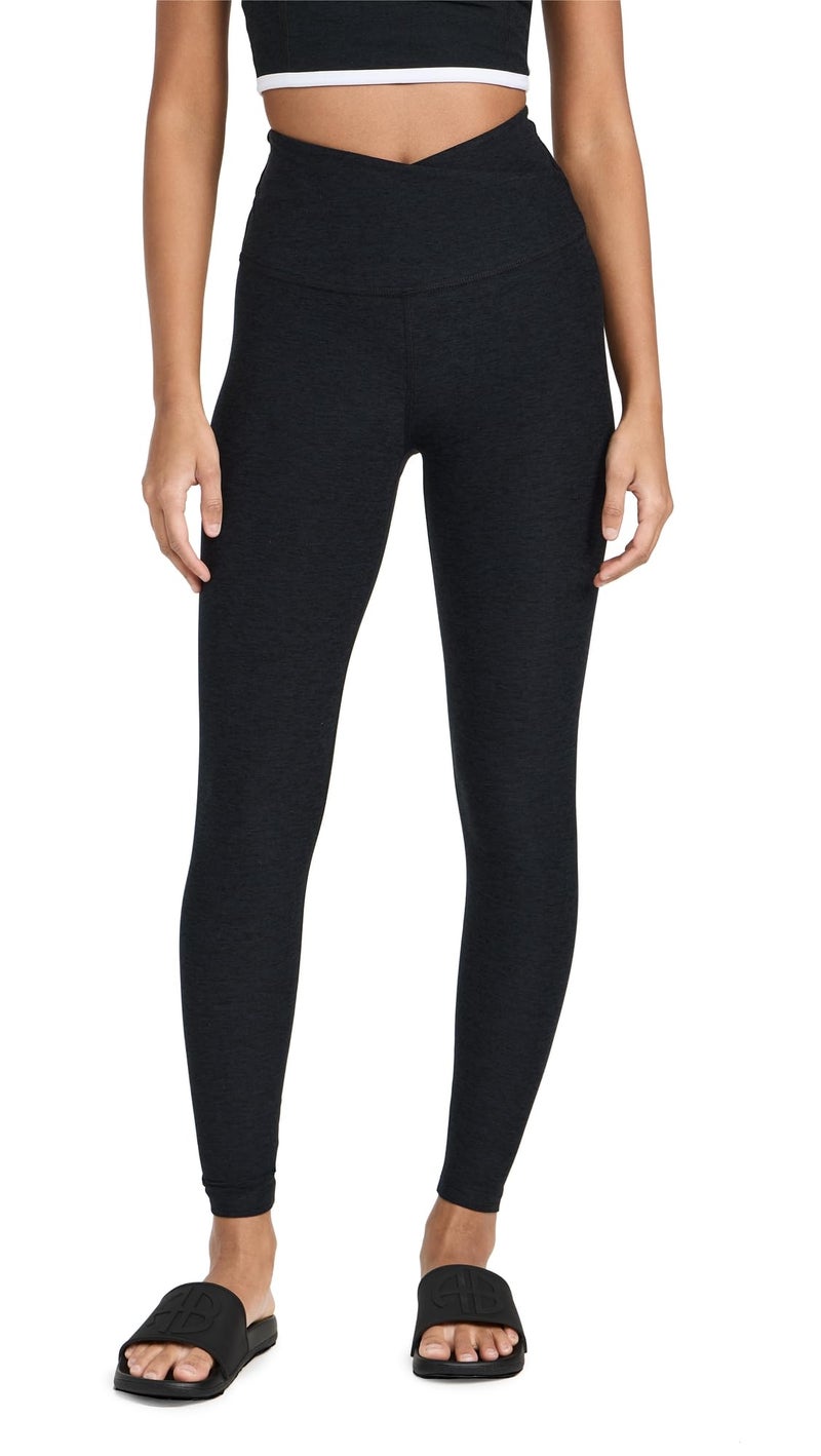 Beyond Yoga Women's Spacedye At Your Leisure High Waisted Midi Legging, Darkest Night, Black, Small - Image 1