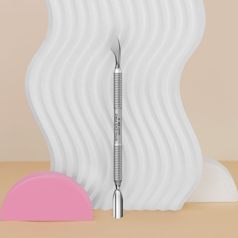 Staleks Pro Cuticle Pusher Smart 50 Type 2 â€“ Professional Manicure Tool Dual-Ended Cleaner & Pusher Stainless Steel Ergonomic Grip Corrosion Resistant Manually Sharpened - Image 3