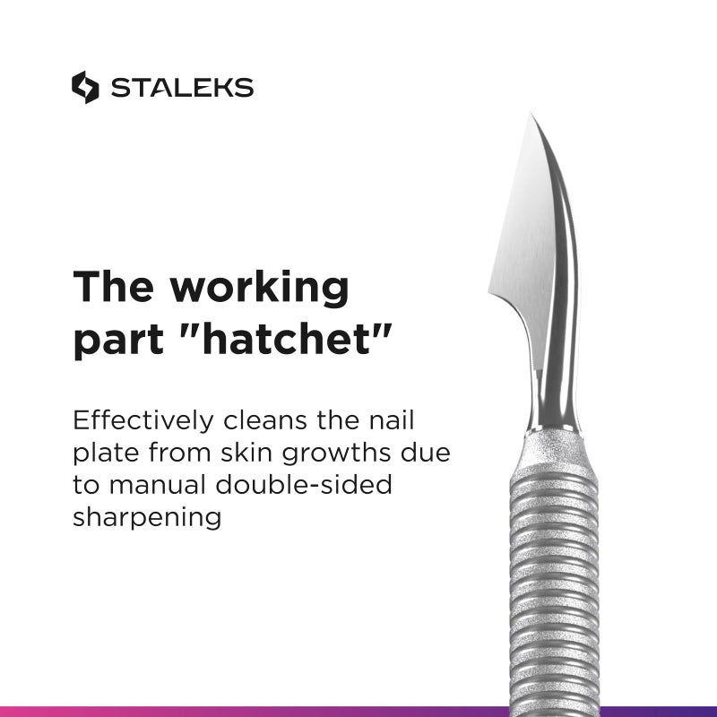 Staleks Pro Cuticle Pusher Smart 50 Type 2 â€“ Professional Manicure Tool Dual-Ended Cleaner & Pusher Stainless Steel Ergonomic Grip Corrosion Resistant Manually Sharpened - Image 5