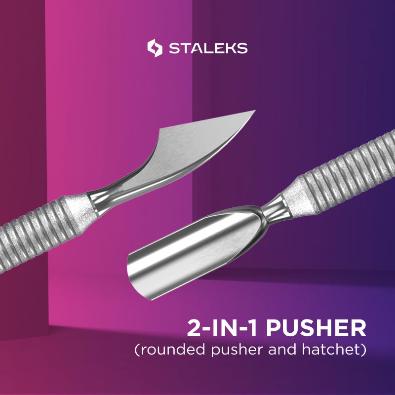 Staleks Pro Cuticle Pusher Smart 50 Type 2 â€“ Professional Manicure Tool Dual-Ended Cleaner & Pusher Stainless Steel Ergonomic Grip Corrosion Resistant Manually Sharpened - Image 4