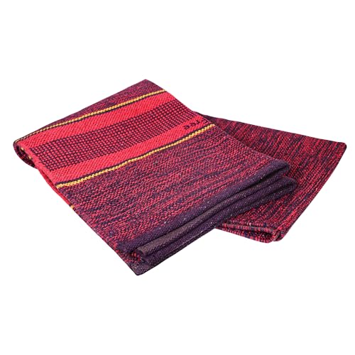 MeFree- 100 percent Cotton Yoga Mat for Men and Women, Eco-Friendly & Anti-Skid, 75 inches length x 26.5 inches width, 5mm thick (Maroon) - Image 4