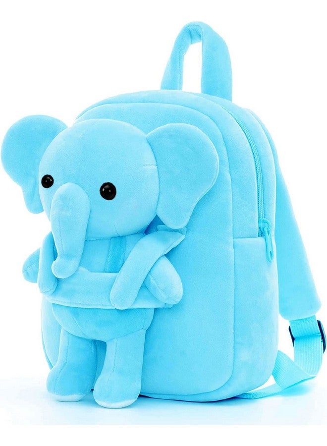 فرانتك حقيبة مدرسية ناعمة للسفر من Frantic Kids برسومات كرتونية على شكل حيوانات، حقيبة ظهر قياسية من القطيفة الناعمة للأولاد والبنات من عمر 2 إلى 5 سنوات، مناسبة للأطفال/الأولاد/الفتيات، الحضانة، مرحلة ما قبل المدرسة، النزهة (جسم كامل_Skyelehpant)، متوسطة الحجم، 10 لتر - Image 1