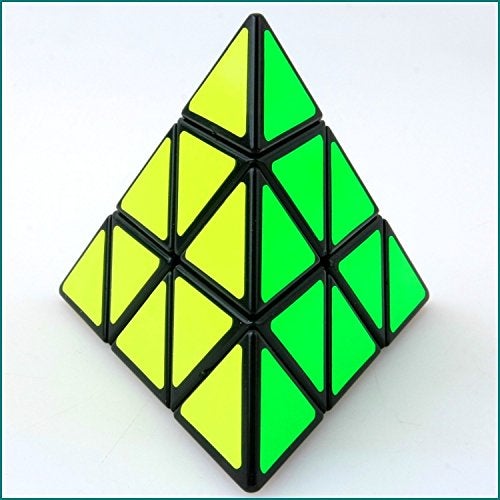 SHUYUE Pyramid Cube Speed Cube Glow in Dark Magic Speed Cube 3-D Brain Teasers IQ Puzzles for Kids and Adults (Black Background Sticker) - Image 5