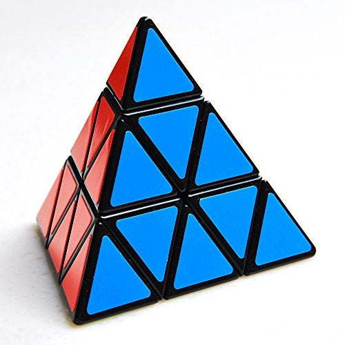 SHUYUE Pyramid Cube Speed Cube Glow in Dark Magic Speed Cube 3-D Brain Teasers IQ Puzzles for Kids and Adults (Black Background Sticker) - Image 4