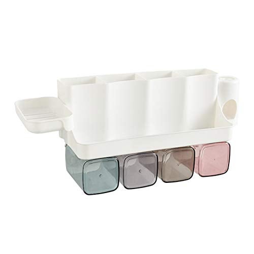 Maharsh Wall Mountable Durable and Stable Plastic Toothbrush Holder with 4 Slots for Keeping Toothpaste, Comb, Cream, Lotion & soap (Multicolor) (4 Slot) - Image 4