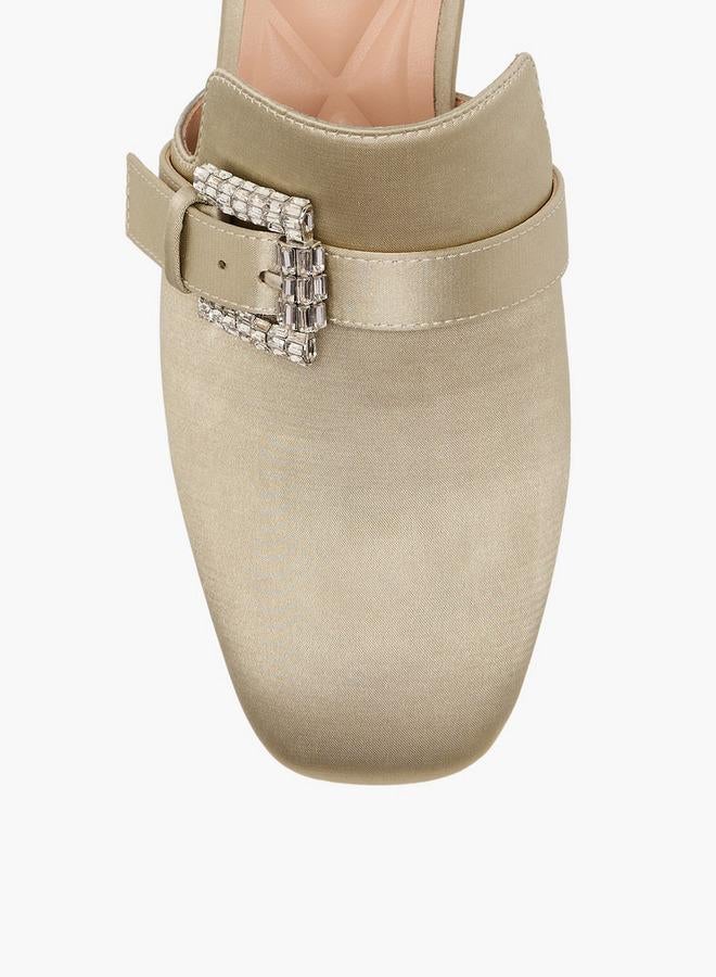 Celeste Women Buckle Detail Stiletto Heel Mules - Image 4