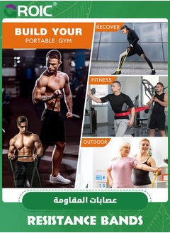 GROIC 4Pcs Resistance Band, Exercise Bands with Door Anchor Belt, Pull Up Assistance Bands, Pull Up Bands, Portable Exercise Workout Bands Set for Legs, Working Out, Muscle Training,Weightlifting  - Image 3