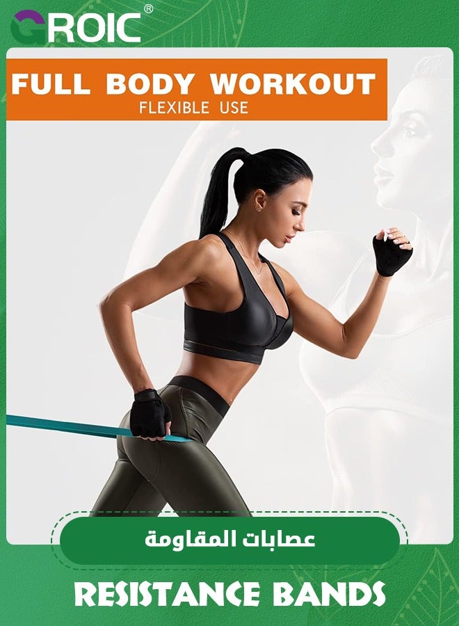 GROIC 4Pcs Resistance Band, Exercise Bands with Door Anchor Belt, Pull Up Assistance Bands, Pull Up Bands, Portable Exercise Workout Bands Set for Legs, Working Out, Muscle Training,Weightlifting  - Image 4