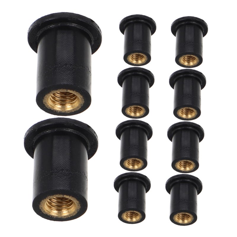 Motorcycle Windshield Nuts 10pcs Durable Rubber Expansion with Brass Inserts - Image 2