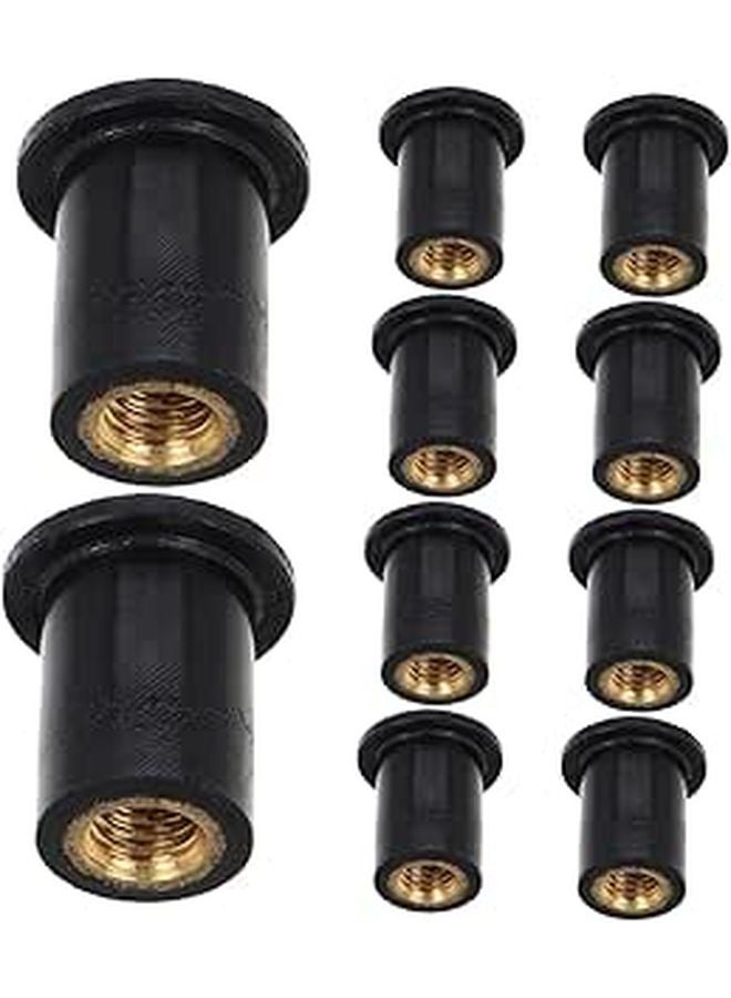 Motorcycle Windshield Nuts 10pcs Durable Rubber Expansion with Brass Inserts - Image 1