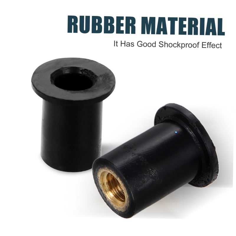 Motorcycle Windshield Nuts 10pcs Durable Rubber Expansion with Brass Inserts - Image 5