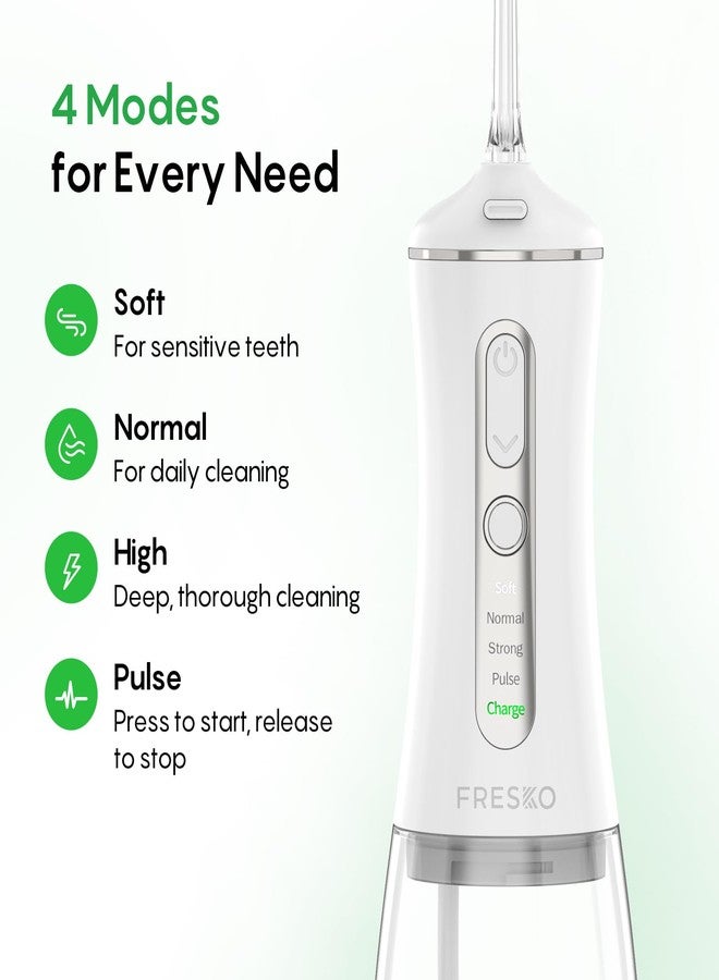 FRESKO Water Flosser with High Pulse & Constant Pressure Tech, Rechargable Oral Irrigator wih 10oz Water Tank, 2600mAh, IPX7, 4 Modes & 5 Tips for Travel - Image 4