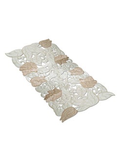 Kuber Industries Kuber Industries Plastic Table Runner Embroidery Cream (Gold)  - Image 2