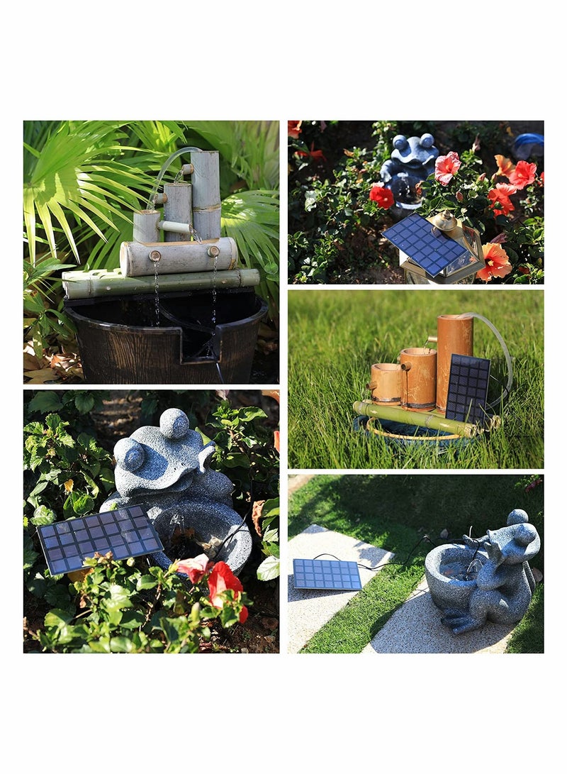 Solar Fountain Pump with Panel, Mini Solar Water Fountain, 1.2W Power Submersible Fountain with 4 Nozzles, for Pond, Fish Tank, Pool, Patio Garden Decoration, Square Floating Bird Bath Fountain - Image 2