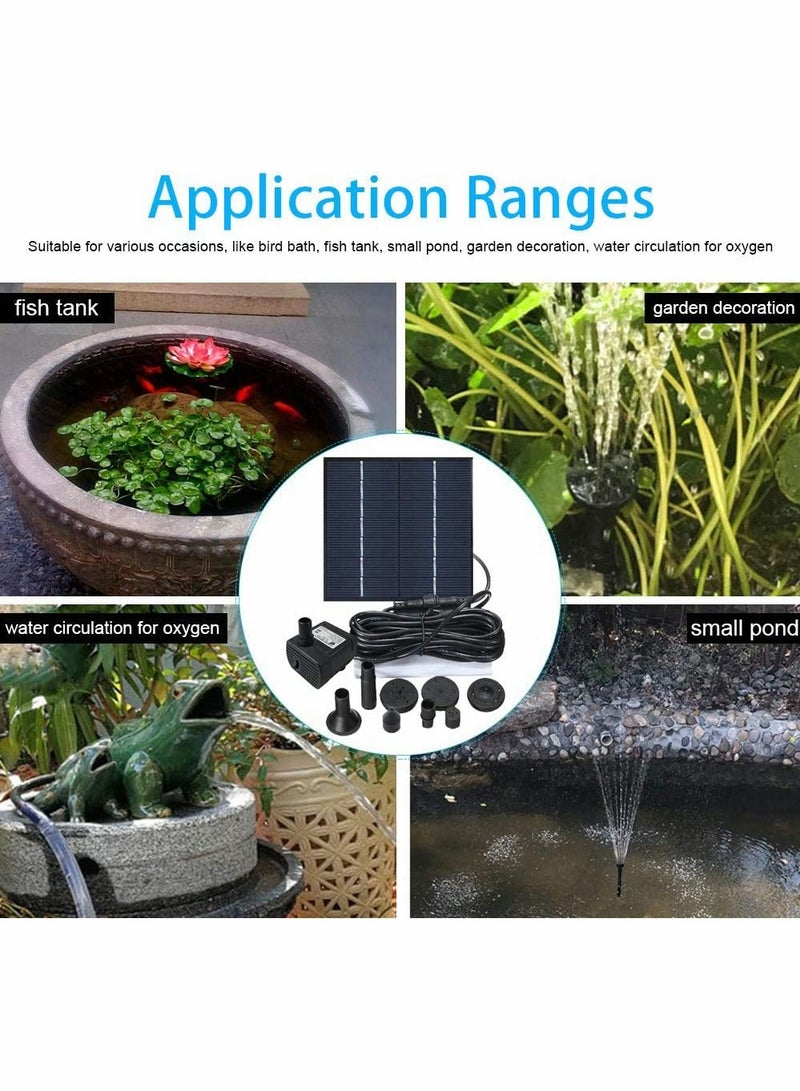 Solar Fountain Pump with Panel, Mini Solar Water Fountain, 1.2W Power Submersible Fountain with 4 Nozzles, for Pond, Fish Tank, Pool, Patio Garden Decoration, Square Floating Bird Bath Fountain - Image 5