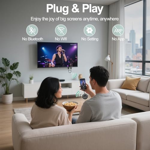 SUIDEK Wireless HDMI Display Dongle Adapter, USB-C to HDMI Transmitter and Receiver 4K Decode 1080P@60Hz Output,98FT/30M Stream Video from Laptop/PC/Smartphone to TV/Projector/Monitor - Image 4
