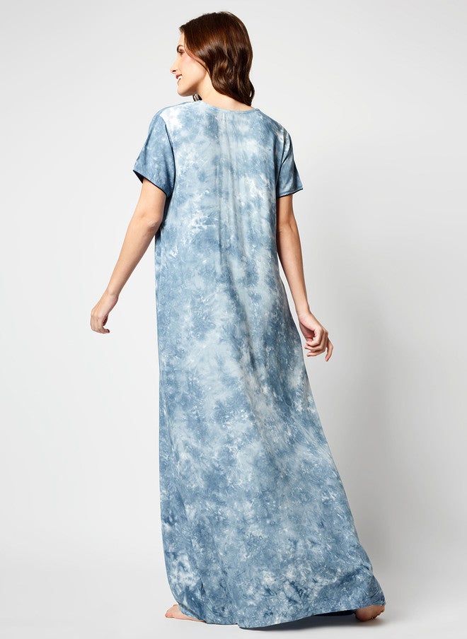 Zeyo Tie And Dye Printed Maxi Nightdress - Image 5