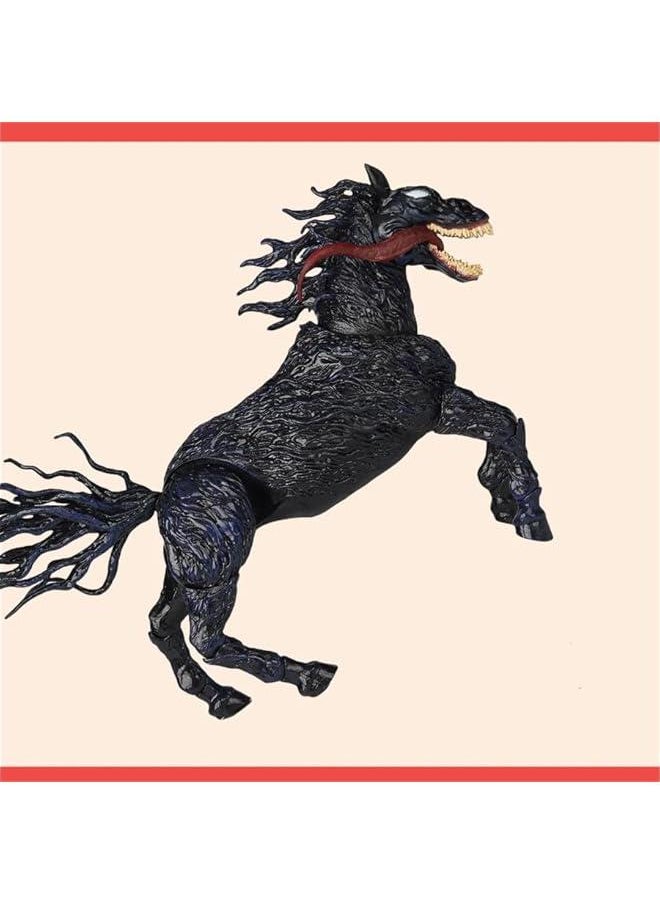 null - Bemmer 6 inch Height Anime Action Figures Toys, Multiple Replaceable Accessories, Vivid and Realistic ,Jointed Action Figure , Desktop Decoration Ornaments Gifts for Fans (Black horse) - Image 1