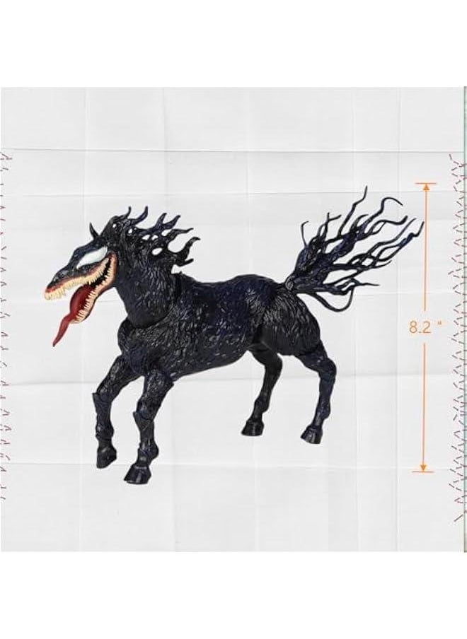 null - Bemmer 6 inch Height Anime Action Figures Toys, Multiple Replaceable Accessories, Vivid and Realistic ,Jointed Action Figure , Desktop Decoration Ornaments Gifts for Fans (Black horse) - Image 1
