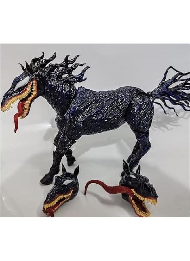 null - Bemmer 6 inch Height Anime Action Figures Toys, Multiple Replaceable Accessories, Vivid and Realistic ,Jointed Action Figure , Desktop Decoration Ornaments Gifts for Fans (Black horse) - Image 1