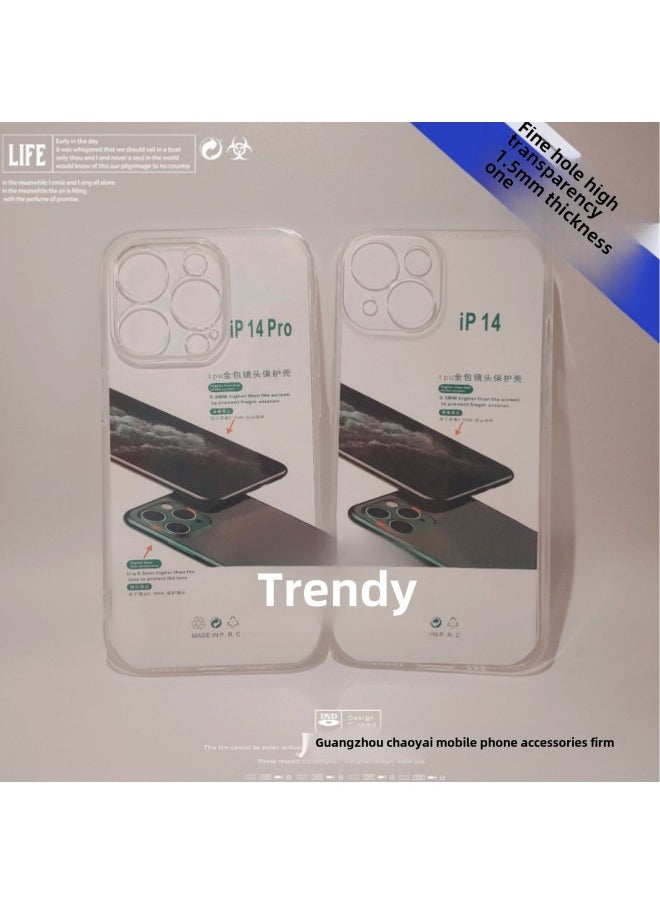 Generic - For IPhone16 PRO MAX Fine Hole Mobile Phone Case IP15 Thick 1.5MM Apple X High Permeability Transparent Soft Case-Color:Thickened Drop-resistant  ]-Applicable Model:IP16 - Image 1