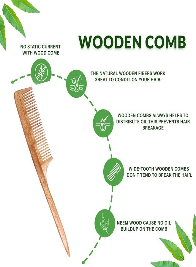 Confidence Handmade Neem Wood Comb | Wooden Comb for Hair, Hairfall Dandruff Control Neem Comb for Women - Image 3