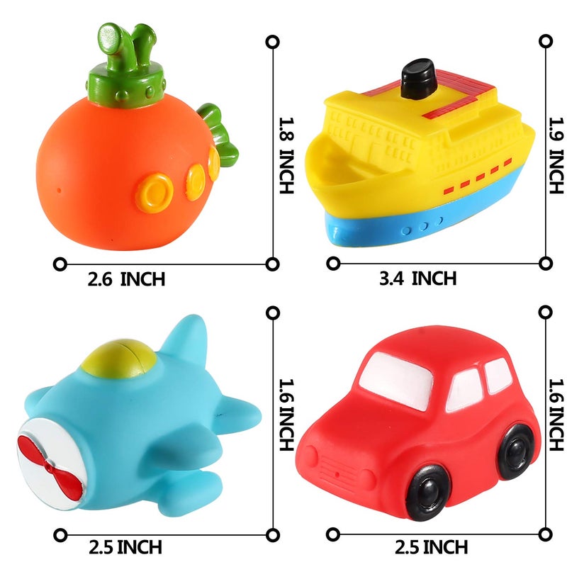 CHIMAGER 6 packs No Hole Boat Bath Toy Set, Light up Changing Color in Water, Floating Rubber Bathtub Toys for Baby Toddler Infant Boy Girl Kid Play, Led Growing Pal in Shower Bathroom Tub or swimming pool - Image 5