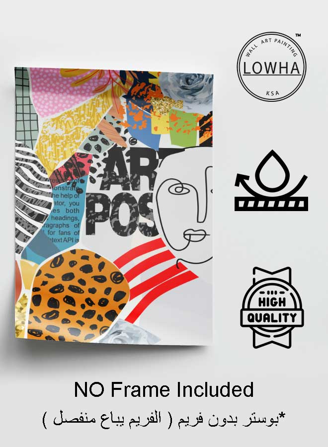 LOWHA Poster Painting Art With Four Separate Pieces Of Double-Sided Stickers Abstract Mix Art For Home Bedroom Living Room And Office Decor - Image 3