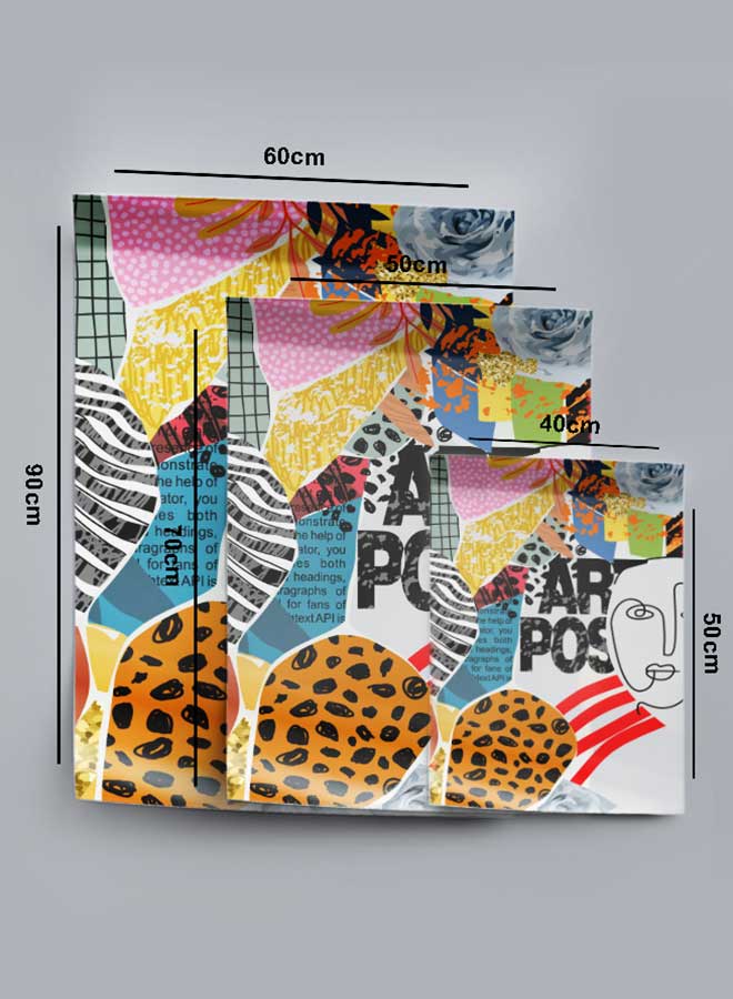 LOWHA Poster Painting Art With Four Separate Pieces Of Double-Sided Stickers Abstract Mix Art For Home Bedroom Living Room And Office Decor - Image 4