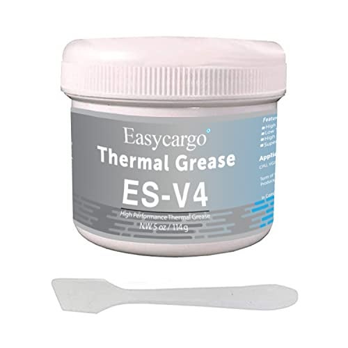 Easycargo Silver Thermal Paste Kit + Spatula Spreader, High Performance Thermal Conductive Grease, Heat Sink Compound Thermal Paste for Heatsink interface PC Processor CPU GPU VGA LED Transistors 4 Oz - Image 1