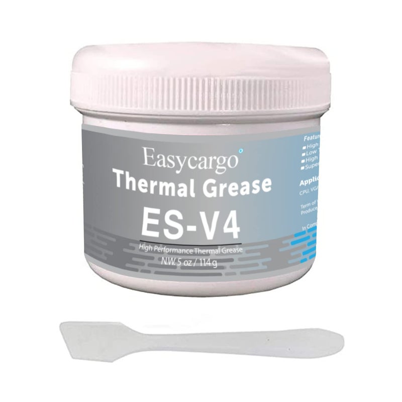 Easycargo Silver Thermal Paste Kit + Spatula Spreader, High Performance Thermal Conductive Grease, Heat Sink Compound Thermal Paste for Heatsink interface PC Processor CPU GPU VGA LED Transistors 4 Oz - Image 2