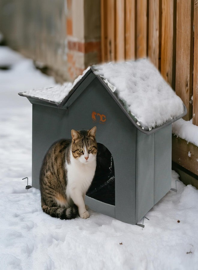GeerDuo Feral Cat House Outdoor, Waterproof Insulated Cat Shelter with 4 Ground Spikes, No-Tool Assembly All Season Cat Bed for Stray Cats Indoor & Outdoor Use (Rest Shelter,Camo) - Image 2