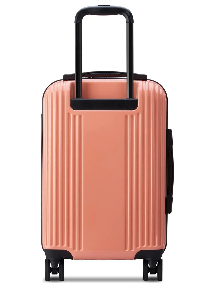 ديلسي _باريس أوفيليا 55 سم حقيبة ترولي بعجلات مزدوجة قابلة للتوسيع وردي لامع